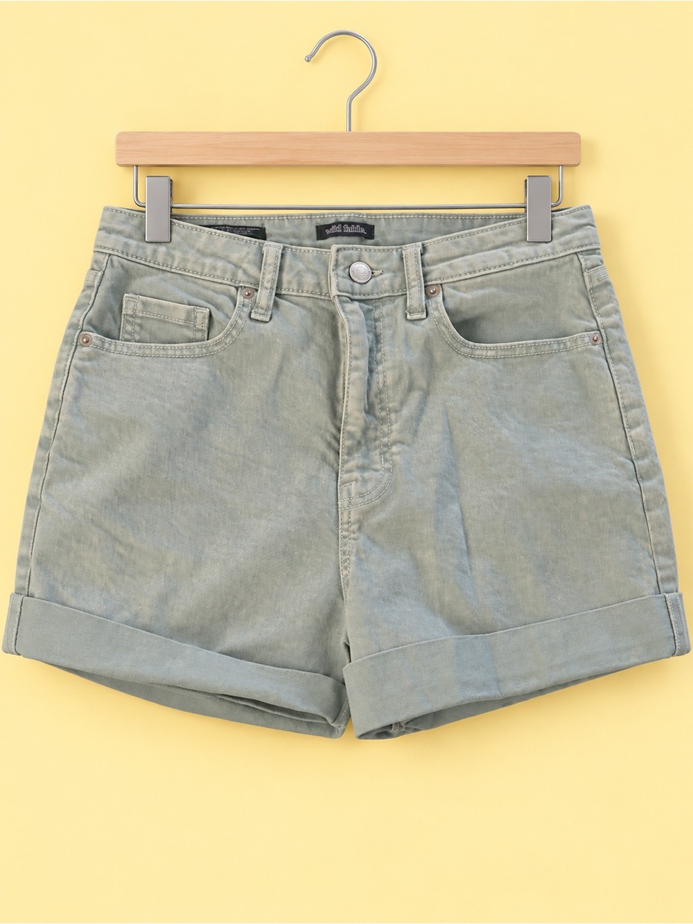 Women’s High-Rise Rolled Hem Shorts — Sage Blue